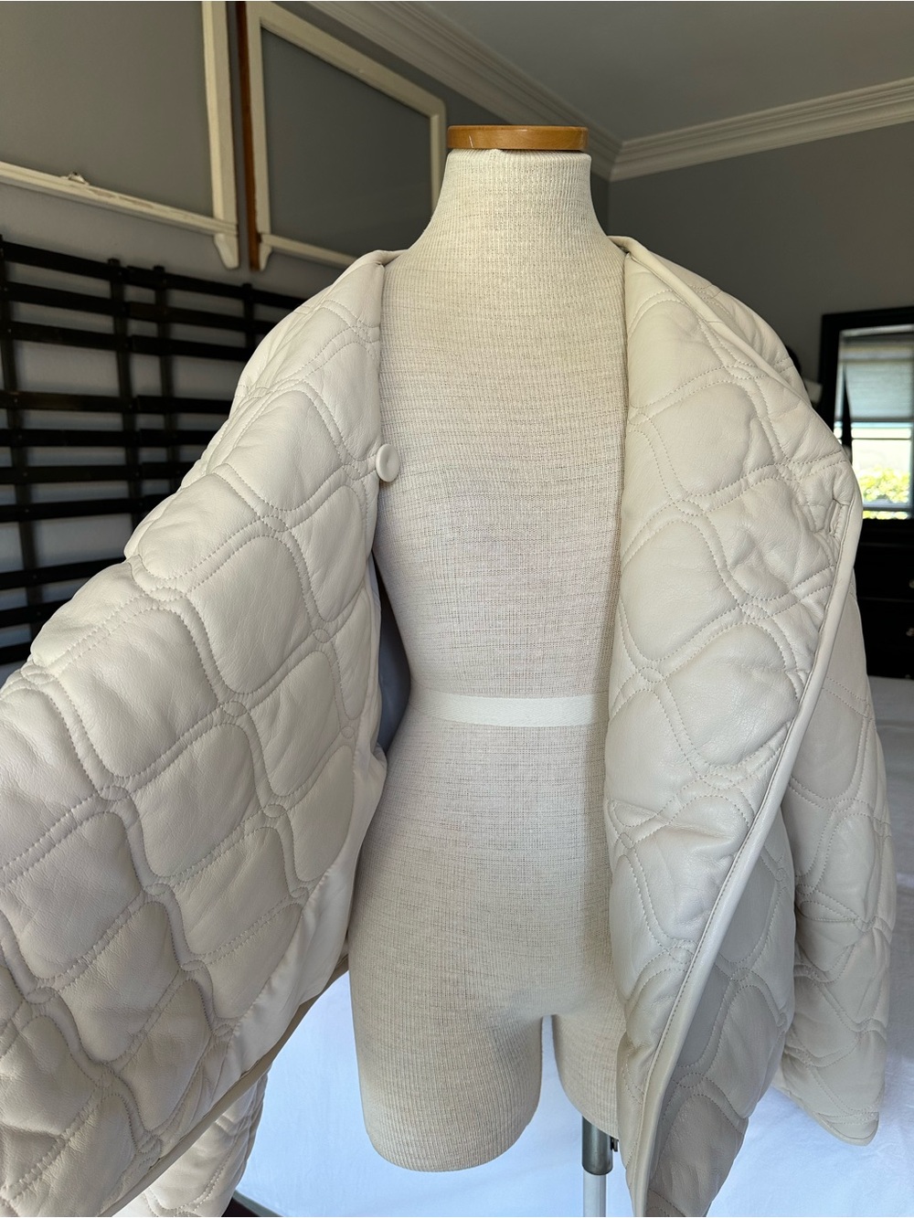 A.L.C. Quilted Cream Bomber Jacket, size XL - Picture 12 of 17